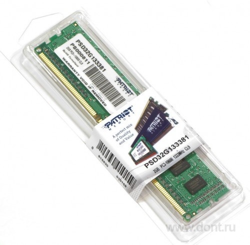   Patriot 2GB 1333Mhz DDR3 CL9 PSD32G13332