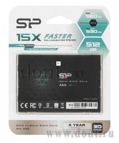   Silicon Power 512GB 2.5 SATA 3D TLC SSD (SP512GBSS3A55S25)